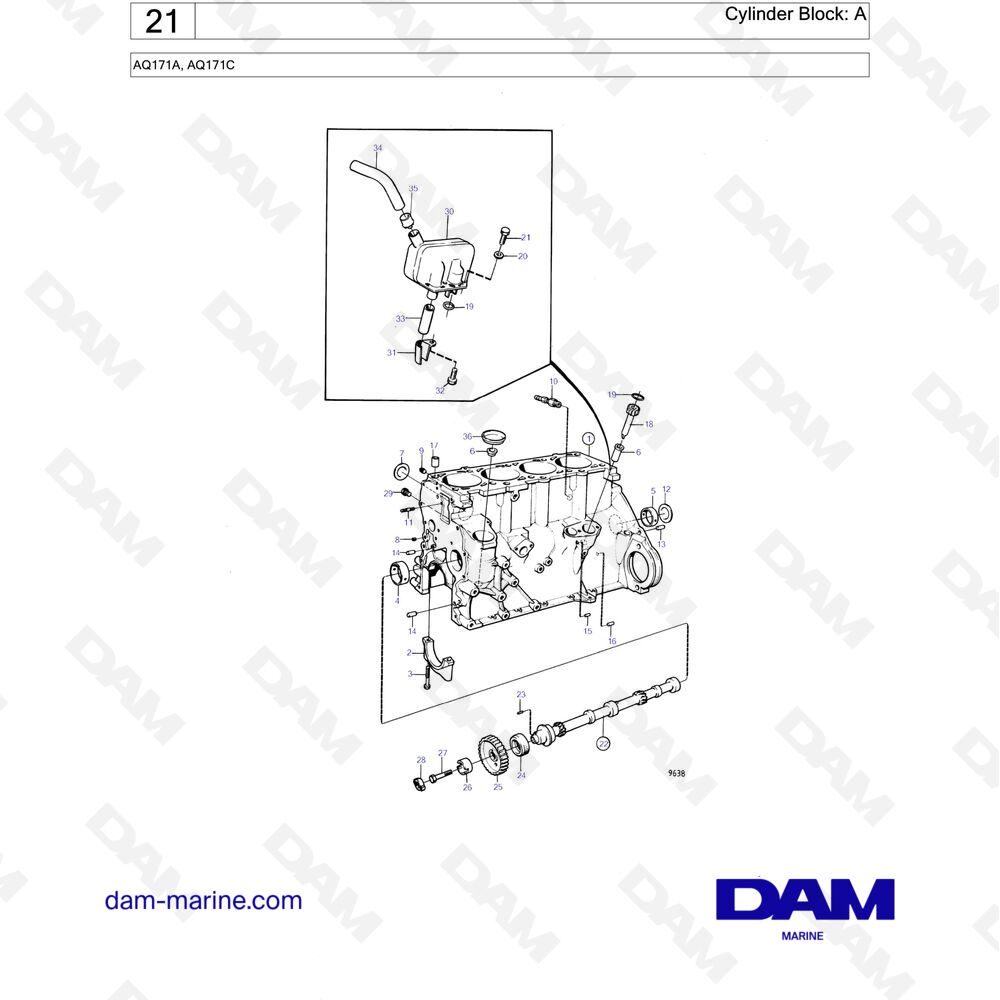 Spare parts and exploded views for Volvo Penta AQ171